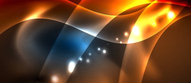 Neon parlayan çizgiler, sihirli enerji uzay ışığı konsepti, soyut arka plan duvar kağıdı tasarımı