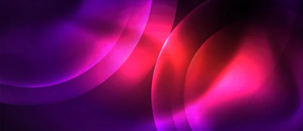 Λαμπερό νέον χρώμα φωτός με κύκλους αφηρημένο φόντο — Διανυσματικό Αρχείο