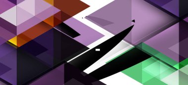 Beyaz arka planda çağdaş tarzda renkli tekrarlayan üçgenler modern geometrik. Soyut geometrik şekil. Modern şık doku