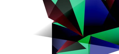 Vintage soyut üçgen mozaik kompozisyon VECTON beyaz arka plan ile şablon. Basit tasarım arka plan. Modern düz tasarım. Güzel vektör deseni.