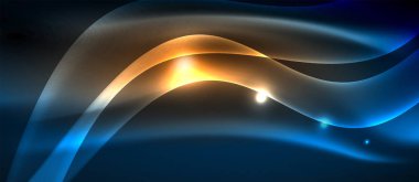 Koyu, parlak hareket, sihirli alan ışık parlayan soyut dalga. Techno arka plan