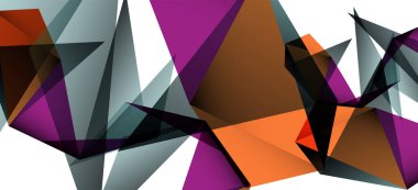 Vintage soyut üçgen mozaik kompozisyon VECTON beyaz arka plan ile şablon. Basit tasarım arka plan. Modern düz tasarım. Güzel vektör deseni.