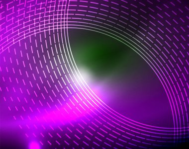 Neon Çemberleri Soyut Arkaplan