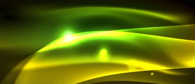 Neon parlak ışık parlayan dalga hatları