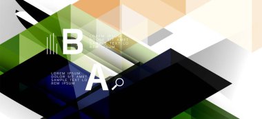 Soyut kavramı üçgen grafik elemanı. Teknoloji arka planı. Afiş, poster şablonu