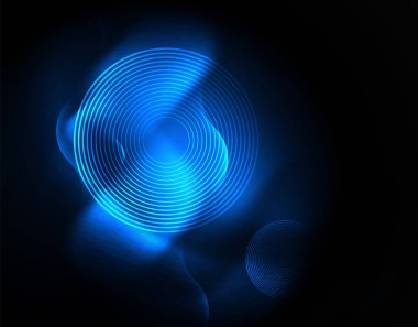 Parlak neon geometrik dalgalar şablonu
