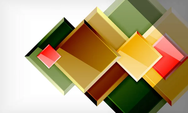 Heldere kleurrijke vierkante vorm blokkeert geometrische achtergrond — Stockvector