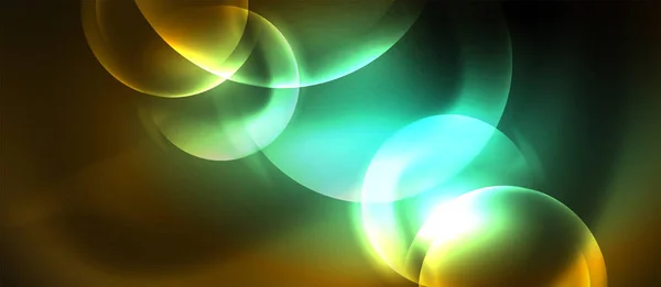 Glänzende Neon-Kreise abstrakter Hintergrund — Stockvektor
