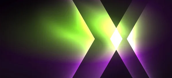 Glanzende zeshoek Neon sjabloon. Futuristisch digitaal technologie concept. Vector abstract grafisch ontwerp. — Stockvector
