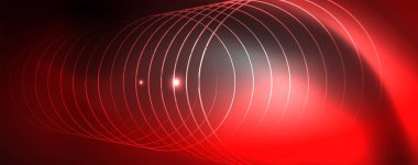 Parlak neon techno şablonu. Neon hatları arka plan, 80s tarzı lazer ışınları