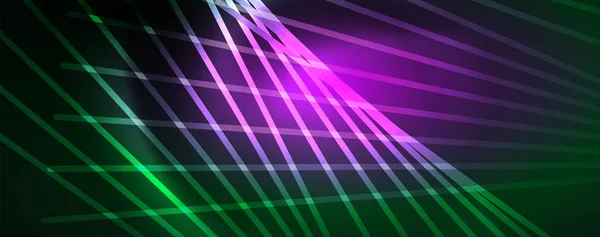 Concetto di linee luminose al neon vettoriale, sfondo astratto — Vettoriale Stock