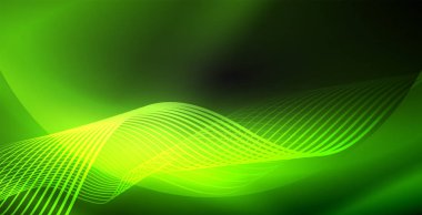 Koyu, parlak hareket, sihirli alan ışık parlayan soyut dalga. Techno arka plan