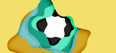 Vektör dekoratif arka plan. Dekorasyon tasarımı için ışık arka planda 3D kağıt soyut dalgalar kesilmiş soyut Web şablonu.