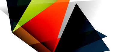 Vintage soyut üçgen mozaik kompozisyon VECTON beyaz arka plan ile şablon. Basit tasarım arka plan. Modern düz tasarım. Güzel vektör deseni.