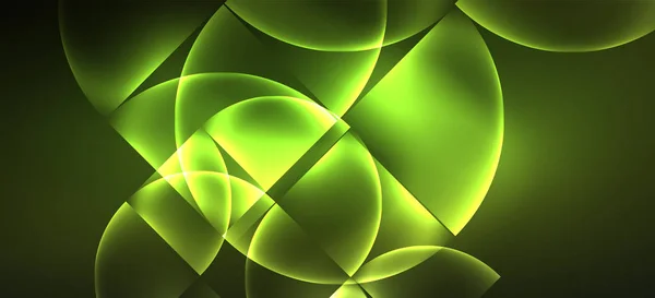 Techno brillante vidrio formas geométricas vector de fondo, plantilla oscura futurista con efectos de luz de neón y formas simples — Archivo Imágenes Vectoriales