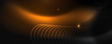 Parlak neon techno şablonu. Neon hatları arka plan, 80s tarzı lazer ışınları