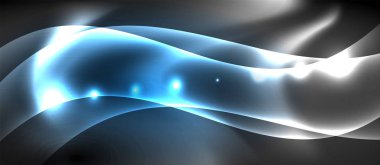 Parlak parlayan Neon ışık dalgası arka plan