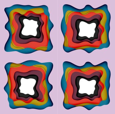 Soyut Web tasarımı için soyut dalgalar kesti. Renk geometrik deseni. Vektör soyut geometrik dinamik desen çerçevesi