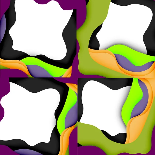 Padrão geométrico abstrato. camadas de papel 3d cortar fundo onda colorida. Origami recortou ondas abstratas para fundo web —  Vetores de Stock