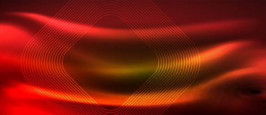 Parlayan ışık arka planda Neon kare şekiller çizgiler
