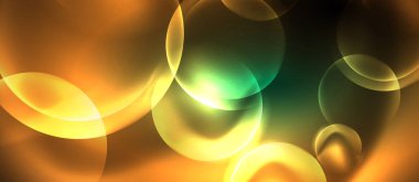 Neon parlayan çevrelerde vektör soyut arka plan