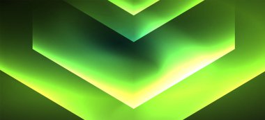 Parlak altıgen Neon şablonu. Fütüristik dijital teknoloji konsepti. Vektör soyut grafik tasarım.