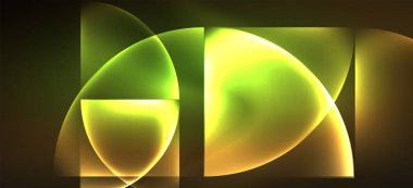 Dinamik çizgiler ve şekiller, cam neon parlayan etkisi. Modern Neon parlaklık geometrik şekiller, herhangi bir amaçla büyük tasarım