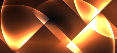 Neon parlayan techno hatları, Hi-Tech futuristik soyut arka plan. Koyu uzayda soyut şekiller ile şablon