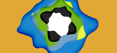 Soyut geometrik desen. 3D kağıt katmanları renkli dalga arka plan kesti. Origami Web arka plan için soyut dalgalar kesti