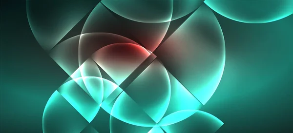 Dynamische Linien und Formen, neonglühender Glaseffekt. moderne neonleuchtende geometrische Formen, tolles Design für jeden Zweck — Stockvektor