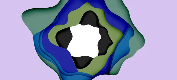 Abstrakcyjny wzór geometryczny. warstwy papieru 3D wyciąć kolorowe tło fali. Origami wyciąć abstrakcyjne fale dla tła www — Wektor stockowy