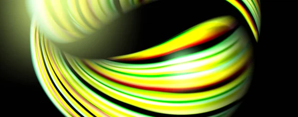 Ondas de color fluido con efectos de luz, vector de fondo abstracto — Archivo Imágenes Vectoriales