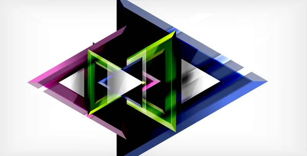 Dynamische driehoek samenstelling abstracte achtergrond — Stockvector