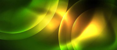 Neon parlayan çevrelerde vektör soyut arka plan