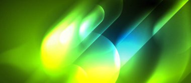 Mavi Neon yuvarlak şekiller techno arka plan