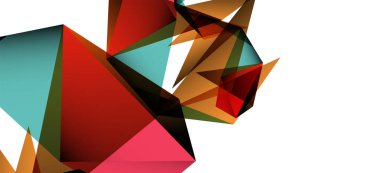 Vintage soyut üçgen mozaik kompozisyon VECTON beyaz arka plan ile şablon. Basit tasarım arka plan. Modern düz tasarım. Güzel vektör deseni.