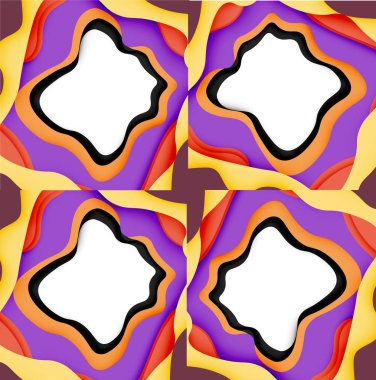 Vektör dekoratif arka plan. Dekorasyon tasarımı için ışık arka planda 3D kağıt soyut dalgalar kesilmiş soyut Web şablonu.