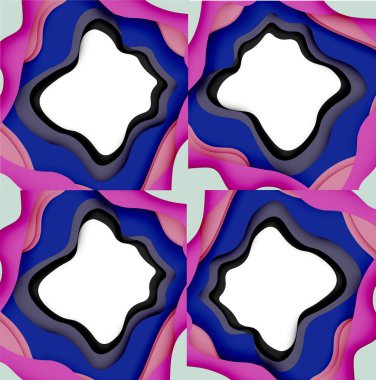Soyut geometrik desen. 3D kağıt katmanları renkli dalga arka plan kesti. Origami Web arka plan için soyut dalgalar kesti