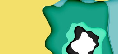 Vektör dekoratif arka plan. Dekorasyon tasarımı için ışık arka planda 3D kağıt soyut dalgalar kesilmiş soyut Web şablonu.