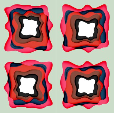 Vektör dekoratif arka plan. Dekorasyon tasarımı için ışık arka planda 3D kağıt soyut dalgalar kesilmiş soyut Web şablonu.