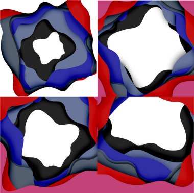Vektör dekoratif arka plan. Dekorasyon tasarımı için ışık arka planda 3D kağıt soyut dalgalar kesilmiş soyut Web şablonu.