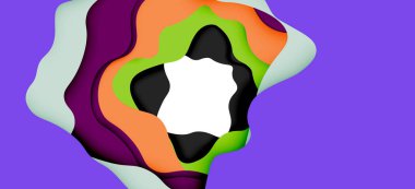 Soyut geometrik desen. 3D kağıt katmanları renkli dalga arka plan kesti. Origami Web arka plan için soyut dalgalar kesti