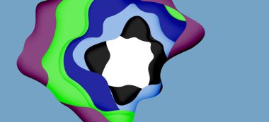 Soyut geometrik desen. 3D kağıt katmanları renkli dalga arka plan kesti. Origami Web arka plan için soyut dalgalar kesti