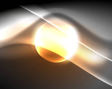 Parlak neon ışık hareket dalgaları ile karanlık alan. Soyut konsept grafik elemanı. Vektör Neon arka plan. Teknoloji arka planı
