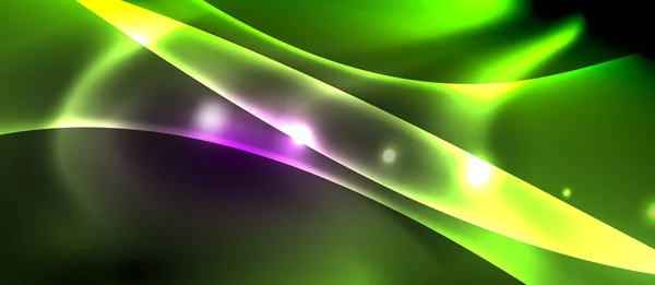 Lucido incandescente neon luce onda sfondo — Vettoriale Stock