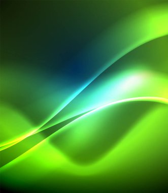 Parlak renk parlak neon soyut dalga şablonu. Soyut parlak ışık. Neon ışık parlayan etkisi. Uzay arka planı. Soyut şekil