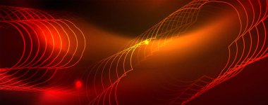 Neon parlayan techno hatları, Hi-Tech futuristik soyut arka plan şablonu, vektör