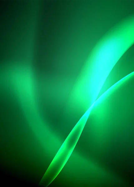 Glanzende kleur Bright Neon abstracte wavesjabloon. Abstract helder licht. Neon licht gloeiend effect. Achtergrond van de ruimte. Abstracte vorm — Stockvector