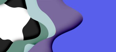 Soyut geometrik desen. 3D kağıt katmanları renkli dalga arka plan kesti. Origami Web arka plan için soyut dalgalar kesti
