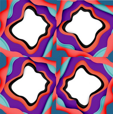 Soyut Web tasarımı için soyut dalgalar kesti. Renk geometrik deseni. Vektör soyut geometrik dinamik desen çerçevesi